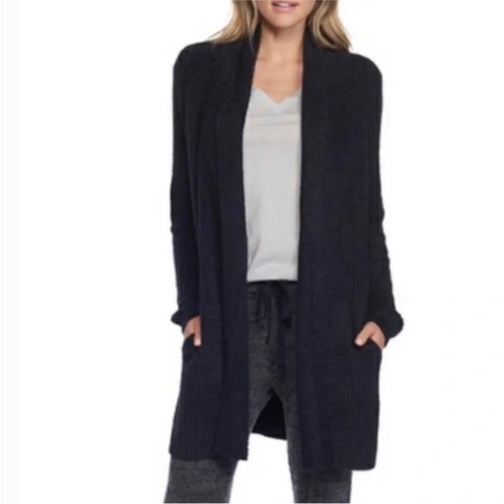 Barefoot Dreams CozyChic Lite essential long cardigan Dark Blue Size XL